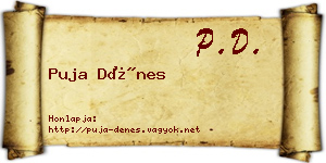Puja Dénes névjegykártya